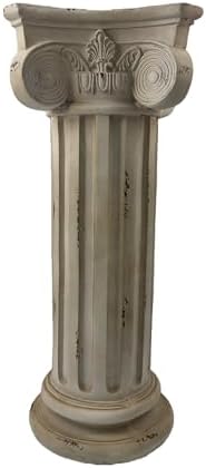28.93" Roman Column Pedestal Plant Stand with Base, Greek Style Pillar Sculpture Magnesium Oxide Decorative Stand for Indoor Outdoor Garden Patio Wedding Party Display, Hand Painted Statue Holder - Image 3