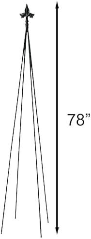 Achla Designs FT-21 Fleur-de-lis, 78-Inch Wrought Iron Garden Stake Trellis, Black (Pack of 2) - Image 3