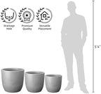 Kante Pale Gray Concrete Planter 16.5" Dia All-Weather Round Accent Pot - Image 4
