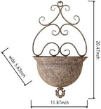 Vintage Wall Planters for Indoor Plants - Metal Wall Planter Holder, Half Round Hanging Basket Flower Pots, Unique Pastoral Retro Decoration for Succulent, Outdoor(H- 20.5 in) - Image 3