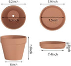Fcacti 9 Inch Clay Pot for Plant with Saucer - 2 Pack Large Terra Cotta Plant Pot with Drainage Hole, Clay Planters Pot, Terracotta Pots for Indoor Outdoor Plant - Image 2