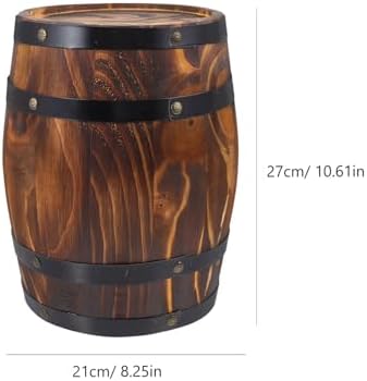 LIOOBO Wood Wine Barrel Decor: Whiskey Bucket Decoration, Vintage Flower Planter Container, Barrels for Decor Party - Image 4