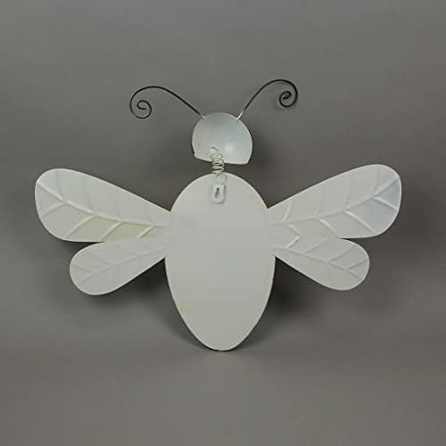 Bumble Bee Wall Pocket Planter, 21 Inch Black and Yellow Metal Vase - Image 3