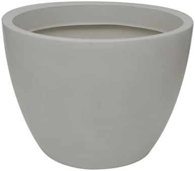 27.6" Wide Planter | Eco-Friendly Wide Planter for Indoor or Outdoor Deck/Porch | Durable All-Weather Use Modern Pot for Trees, Flowers, Plants - Marbled White by Ecobo