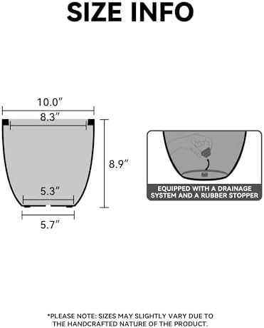 Kante White Concrete Planter 10" Dia All-Weather Round Small Pot - Image 2