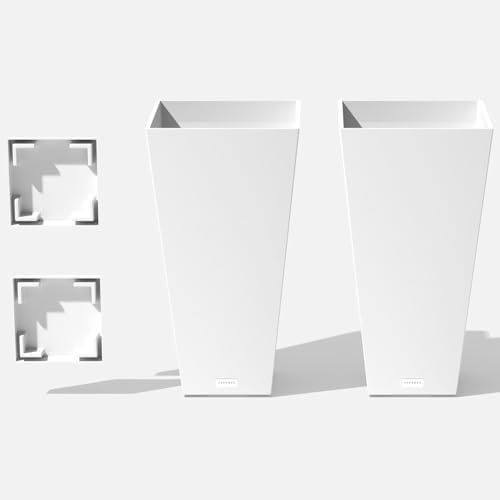 Veradek Pure Series Taper Planter & Drip Tray - Tapered Planter with Shelf by VeradekOutdoor