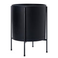 D'vine Dev Plastic Planter Pot with Metal Stand, Black, 14 in, 55-D-B-4 by DvineDevPlanterPotsandStand
