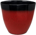 Garden Elements Silhouette Planter, Red & Black, 15in - Indoor/Outdoor Tall Round Flower Pot with Smooth Finish and Contemporary Color Accent by GardenElements
