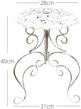 Outdoor Cast Iron Flower Stand, Heavy Duty Cast Iron Potted Plant Stand,Garden Potting Bench Table,Round Potted Plant Stand Rack,Decorative Flower Pot Holder,for Home Garden,Green,Large - Image 2