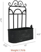 Rustic Metal Wall Planter Country Garden Wall Hanging Mount Vase Pocket Outdoor Vintage Hanging Pot Farmhouse Wall Decor for Plants Flowers (Black) - Image 6