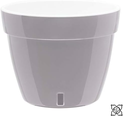 Gardenera 7.9" ASTI Self Watering Planter (Set of 3) in Grey/White - Modern Flower Pot with Water Level Indicator for All House Plants, Flowers, Herbs, Succulents and Hanging Plants - Image 3