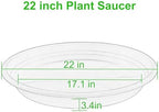 2 Pack of 22 inch Plant Saucer, Large Plant Tray, Heavy Sturdy Plant Drainage Tray for Indoors, Bird Bath Bowls, Sturdy 18 inch Plastic Pot Tray for Planter 19 20 21"(Gray) - Image 2