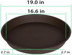 4 Pack of 18 19 inch Plant Saucer Drip Tray (16.6 inch Base), Heavy Duty Deep Plant Saucers for Pots, Plastic Flower Planter Water Trays for Indoors Outdoor (19", Dark Brown) - Image 2