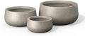 Kante Set of 3 Weathered Concrete Bowl Round Planters for Modern Home by Unknown