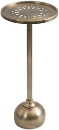 Kate and Laurel Miki Modern Pedestal Drink Table; 10 x 10 x 23; Antique Brass; Decorative Accent Patio Table for Use as Plant Stand Indoors or Outdoors or as a Living Room Martini Table by KateandLaurel