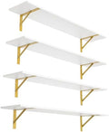DINZI LVJ Long Wall Shelves, 47.3Inch Wooden Wall Mounted Shelves, Set of 4 by DINZILVJ