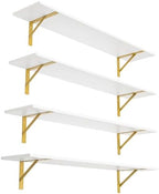 DINZI LVJ Long Wall Shelves, 47.3Inch Wooden Wall Mounted Shelves, Set of 4 by DINZILVJ