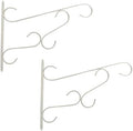 Gardenised Curved Scroll Metal Wall Bracket for Hanging Accessories and Flowerpots Suitable for Indoor & Outdoor Use, White Set of 2 by Gardenised