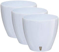 Gardenera 8.8" Deco Self Watering Pots for Indoor Plants in White (Set of 3) - Decorative Flower Pot with Water Level Indicator and Drainage Cartridge for All House Plants, Flowers and Herbs by Gardenera