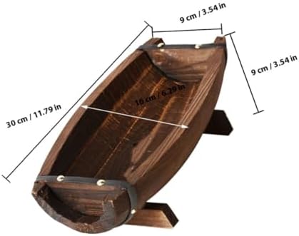 Wooden Half Barrel Flower Pot for Indoor Outdoor Succulents Coffee - Image 2