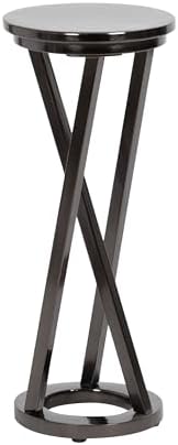Kate and Laurel Aja Modern Metal Round Drink Table, 9 x 9 x 22, Gray Gunmetal, Decorative Geometric Pedestal Table with Circular Tabletop for Use as Metal Indoor Plant Stand by KateandLaurel