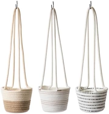 SuperMoss (54029 SoftWeave Hanging Planters for Indoor Plants 6″, Mixed Case, Set of 3, 6 inch Plant Flower Pots by SuperMoss