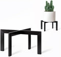 4 Pack Plant Stand Indoor Outdoor,Metal Mid-Century Pot Stand,Modern Plant Holder Rattan Flower Plant Stool,Low Short Plant Stands for Indoor Fit 5-12 Inch Pot,Black(Pot & Plant Not Included) by IZIDDO