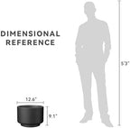 Kante Accent Round Pedestal Black Concrete Planter 12.6" Dia, Outdoor - Image 7