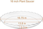 4 Pack of 16 inch Plant Saucer, Depth Large Plant Tray, Heavy Duty Plant Trays for Indoors no Holes, Plastic Pot Tray for Planter (White) - Image 2