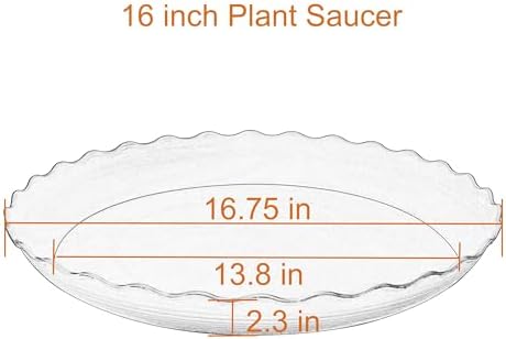 4 Pack of 16 inch Plant Saucer, Depth Large Plant Tray, Heavy Duty Plant Trays for Indoors no Holes, Plastic Pot Tray for Planter (White) - Image 2