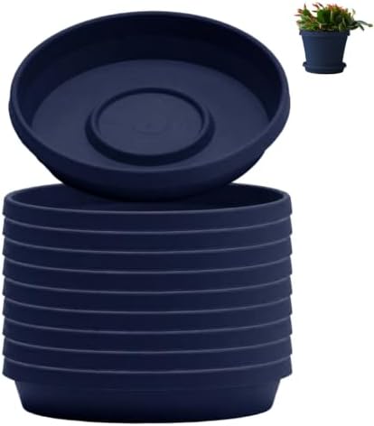 Bloem Terra Plastic Saucer Tray for 6" Terra Planters, Navy, 10-Pack by Bloem