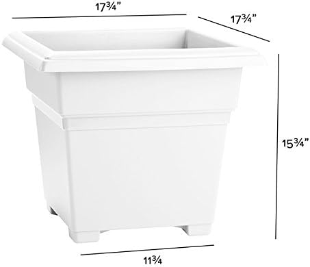 Novelty Root & Vessel Countryside Square Tub Planter, White, 18-Inch - Image 2