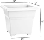 Root & Vessel Countryside Square Tub Planter, White, 14-Inch - Image 2