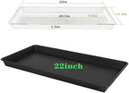 VUWEZ 2 Pack Plant Growing Nursery 1020 Trays, Plant Saucer Tray, Heavy Sturdy Seed Starting Trays, Plant Saucer for Indoors No Holes, Seed Starter Growing Tray (22"x11.2", Black) - Image 2