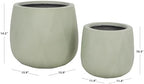 SAFAVIEH Outdoor Patio Furniture Collection – Kane Sage Planter Pot Set of 2, Fully Assembled Ficonstone & Cement Planters, Minimalist Design, Frost-Resistant with Drainage (PAT1536E-SET2) - Image 4