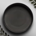 Heavy Duty Ceramic Black Plant Saucer - with Silicone Feet for Added Surface Protection - Scratch-Resistant Plant Drip Trays for Pots 8.3" at the Base or Less, Plant Plate, 7-8 Inch Plant Saucer by Willowy