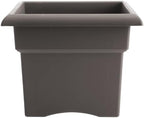 Bloem Veranda 14" Plastic Square Planter Box, Peppercorn, 2-Pack - Image 5
