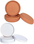 Large Ceramic Plant Saucer and Small Terracotta Pot Plant Saucer - 4 Pcs 7 Inch White Ceramic Plant Tray and 4 pcs 8 Inch Terracotta Plant Saucer for 4,6,7 Inch Plant Pots with Drainage Hole and Gre by vensovo