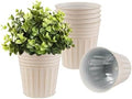 vensovo 6 Inch Beige Metal Rustic Flower Pots - 6Pcs Galvanized Planters with Drainage Hole and Rubber Plug, Rustproof Metal Bucket Plant Pots Farmhouse Vintage Style for Decor by vensovo
