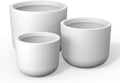 Kante Set of 3 White Concrete Capsule Planters 13.1" 11" 9" Dia by Unknown
