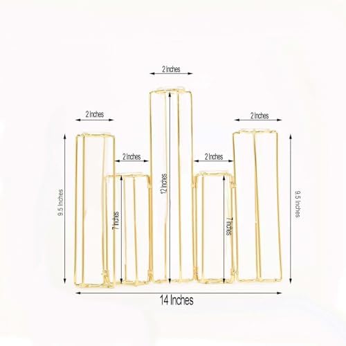 Efavormart Set of 5-12" Conjoined Geometric Metal Flower Vase Racks Hydroponic Test Tube Vases for Wedding Table Decoration - Image 3