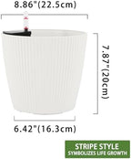 Dexceder 9x8 Self Watering Planters Indoor (2 Pack, White) - Image 3