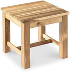 12" Wooden Step Stool, Small Wood Stool for Bathroom, Kitchen - White Oak by VICTORYRELAX