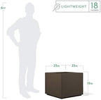 PolyStone Monterray Cube Planter – 23" x 19" x 19" – Large Square Indoor/Outdoor Planter Box for Patio & Garden – Modern Stone-Look Resin – All-Weather w/Drainage Holes - Made in USA - Chocolate Brown - Image 2