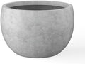 Kante Large Round Bowl Pale Gray Concrete Planter 20" Dia, Outdoor by Unknown