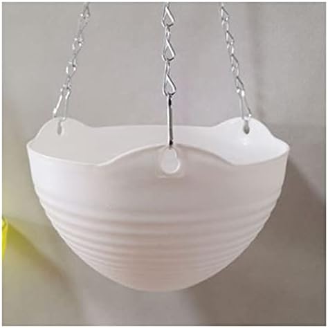 Liudan Hanging Basket Hanging Flower Pot with Plastic Chain Wall Mounted Plant Basket Planters for Home Garden Indoor Outdoor Balcony Hanging Plant Pots (Color : White) by Unknown