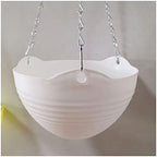 Liudan Hanging Basket Hanging Flower Pot with Plastic Chain Wall Mounted Plant Basket Planters for Home Garden Indoor Outdoor Balcony Hanging Plant Pots (Color : White) by Unknown