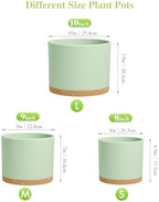 Large Plant Pots Set of 3 – 8", 9", 10" Indoor Flower Pots with Drainage Holes and Saucers, Big Planters for Monstera, Fiddle Leaf Fig, Snake Plant – 5 Colors - Image 3