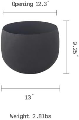 Fab Habitat Eden Handmade Round Metal Planters in Midnight Finish - Small, Indoor/Outdoor, Lightweight with Drainage Holes - Image 2