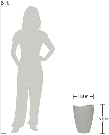 ECOBO 15.7 inches Eco-Friendly Round Pot Planter, Onda Indoor/Outdoor use, Durable, Versatile & Lightweight, Designed by Brazilian Artisans, Contemporary All-Weather Design – White - Image 4